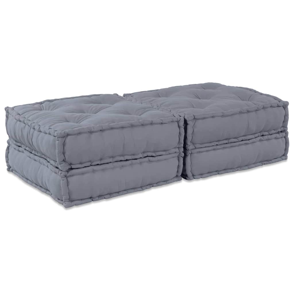 Modulsofa Enhet 2 St Tyg Grå 140 X 70 X 36 Cm