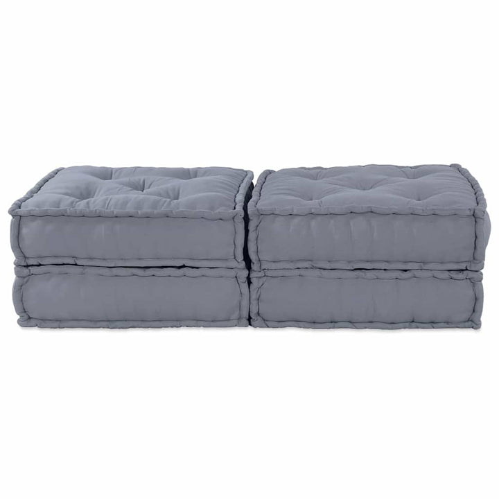 Modulsofa Enhet 2 St Tyg Grå 140 X 70 X 36 Cm
