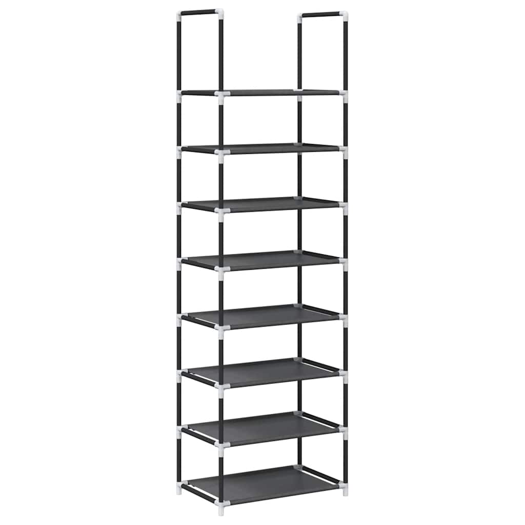 Skohylla 8 Hyllor Svart Fiberduk