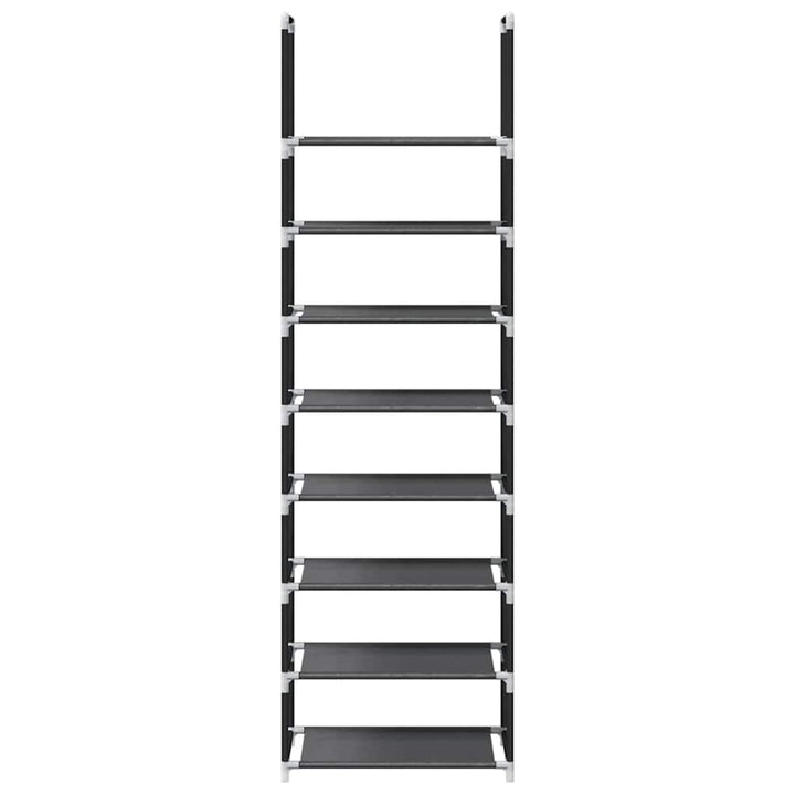Skohylla 8 Hyllor Svart Fiberduk