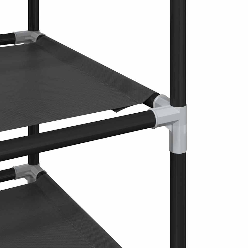 Skohylla 8 Hyllor Svart Fiberduk