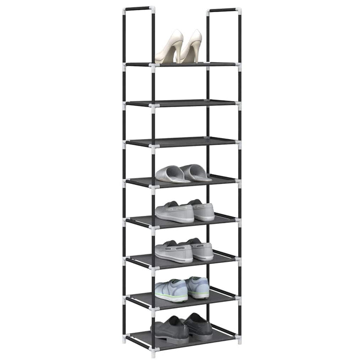 Skohylla 8 Hyllor Svart Fiberduk