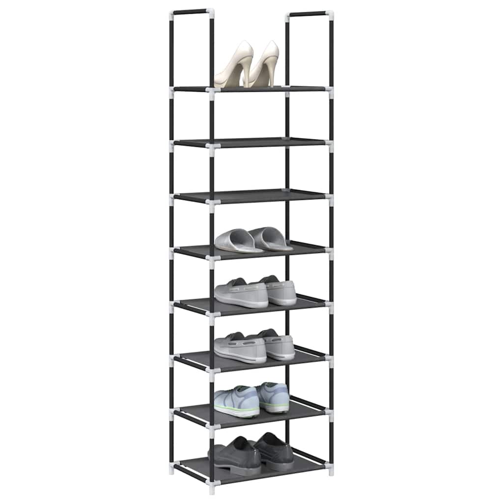 Skohylla 8 Hyllor Svart Fiberduk