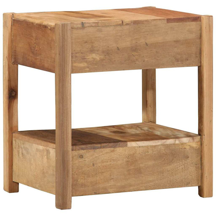 Sidobord Med Låda Brun 43 X 32 X 46 Cm Solid Återvunnen Trä