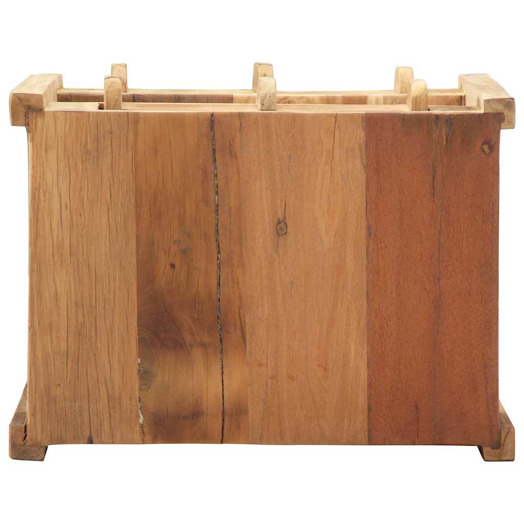 Sidobord Med Låda Brun 43 X 32 X 46 Cm Solid Återvunnen Trä