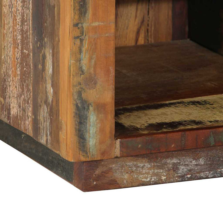 Skoskåp 110 X 35 X 40 Cm Solid Återvunnen Trä Brun