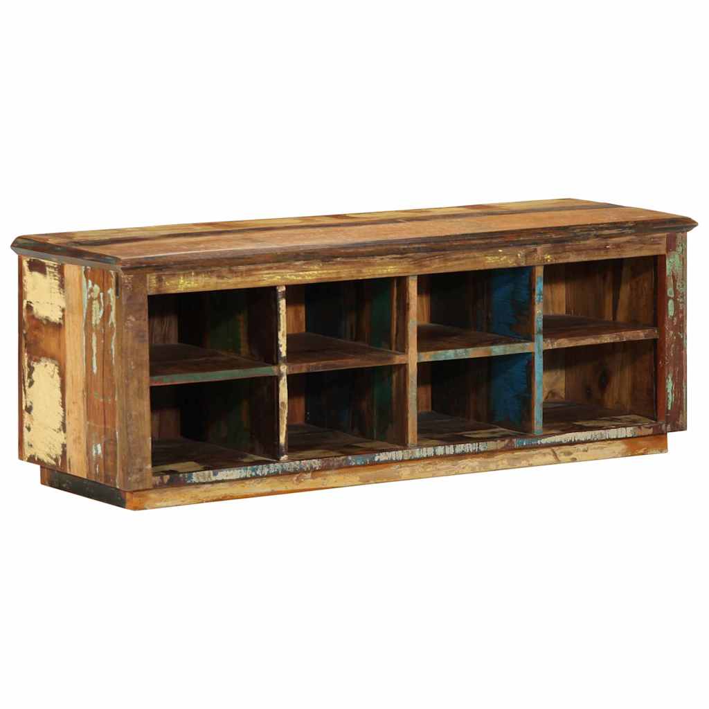 Skoskåp 110 X 35 X 40 Cm Solid Återvunnen Trä Brun