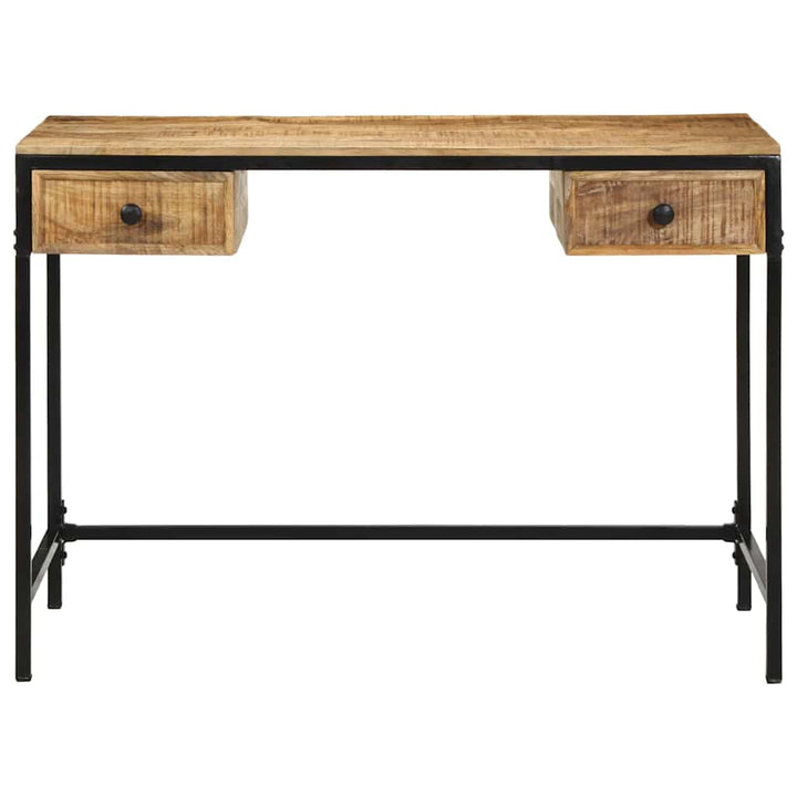 Skrivbord Brun 105 X 50 X 75 Cm Massivt Mangoträd Och Metall
