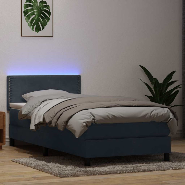 Resårsäng Med Madrass Och Led Sammet