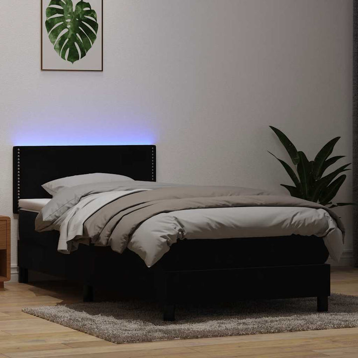 Resårsäng Med Madrass Och Led Sammet