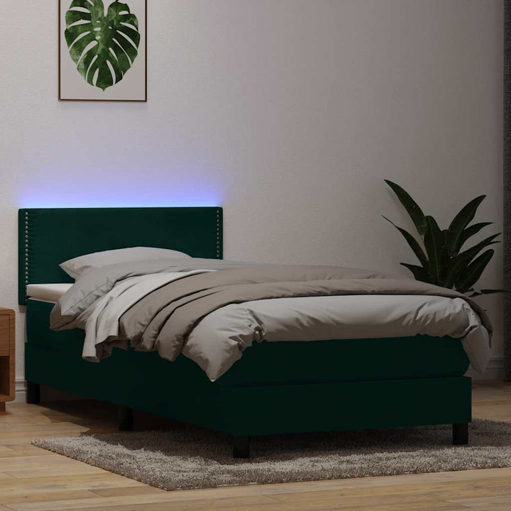 Resårsäng Med Madrass Och Led Sammet