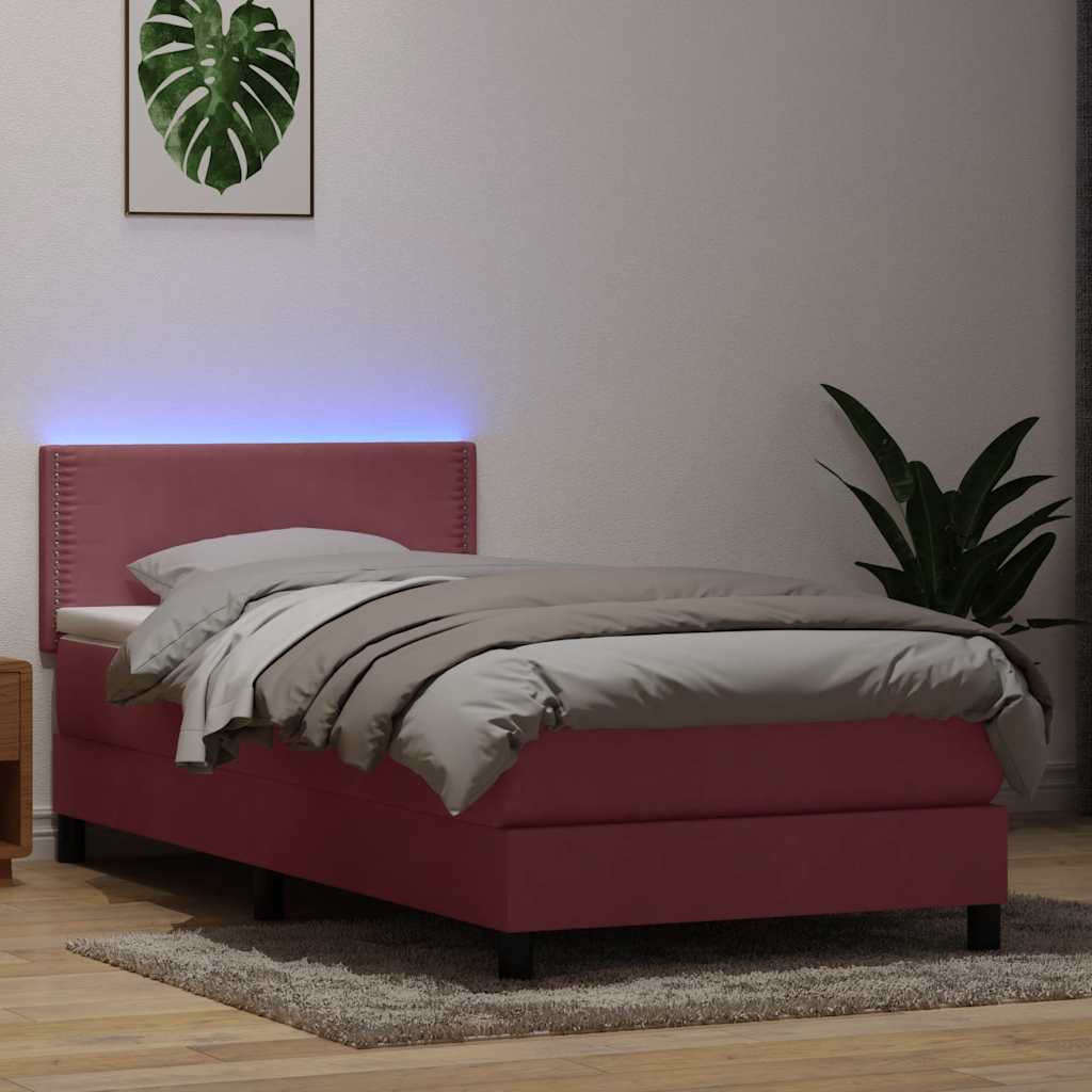Resårsäng Med Madrass Och Led Sammet