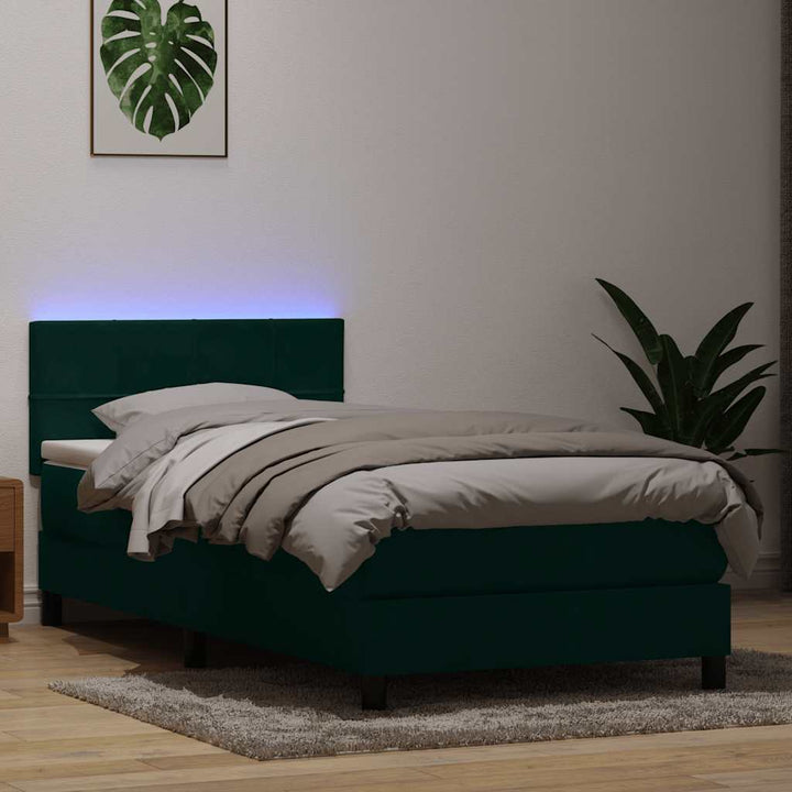 Resårsäng Med Madrass Och Led Sammet