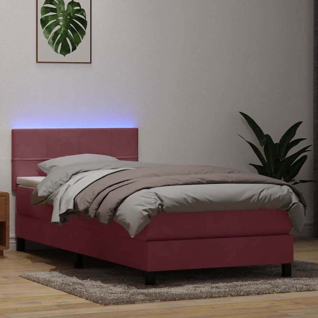 Resårsäng Med Madrass Och Led Sammet