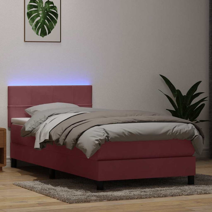 Resårsäng Med Madrass Och Led Sammet