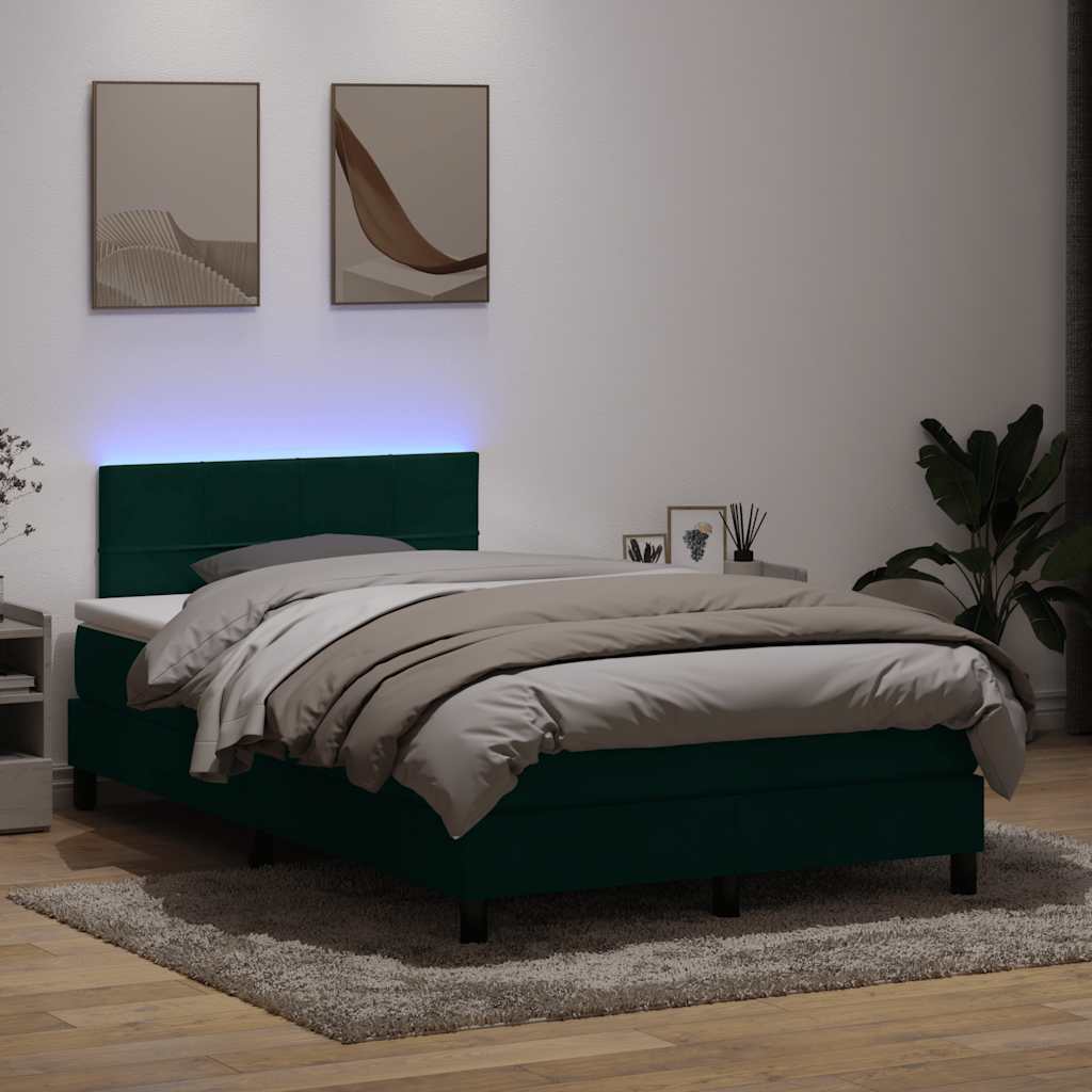 Resårsäng Med Madrass Och Led Sammet