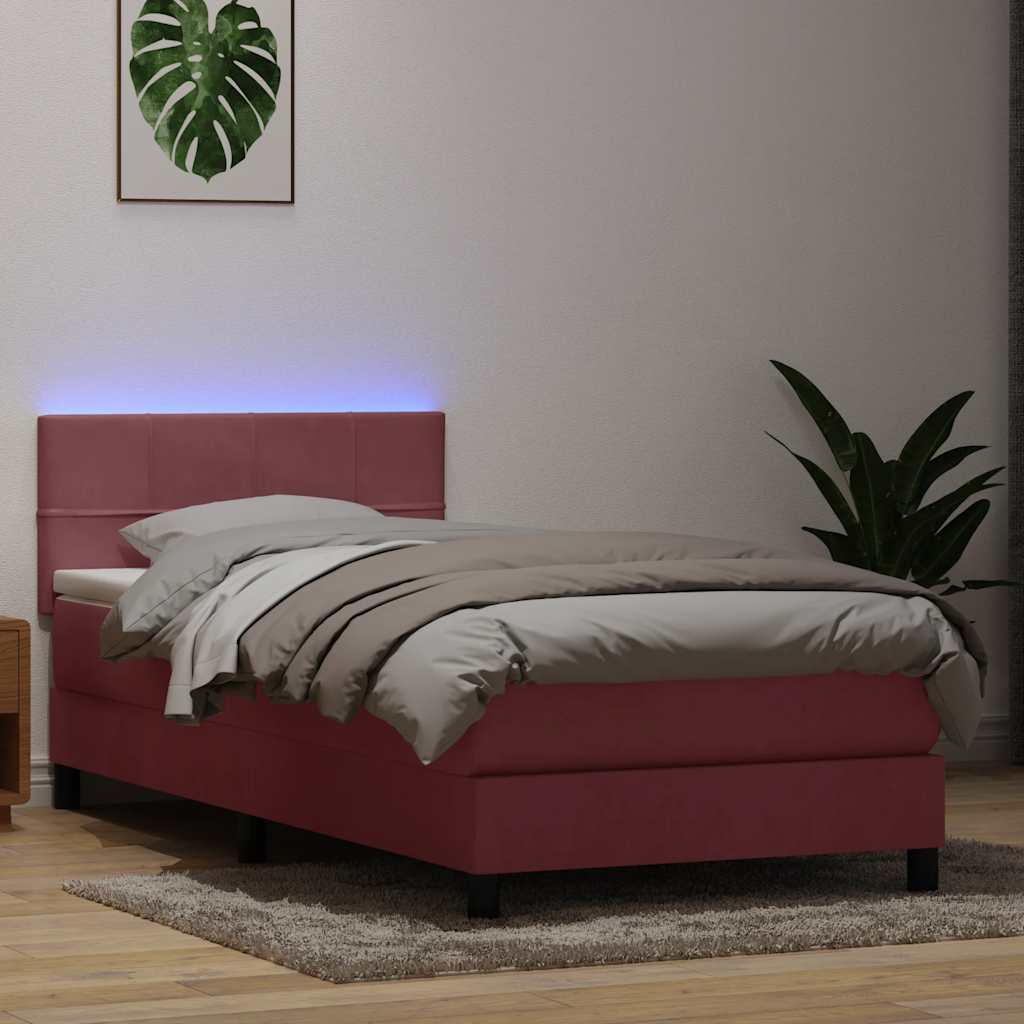 Resårsäng Med Madrass Och Led Sammet