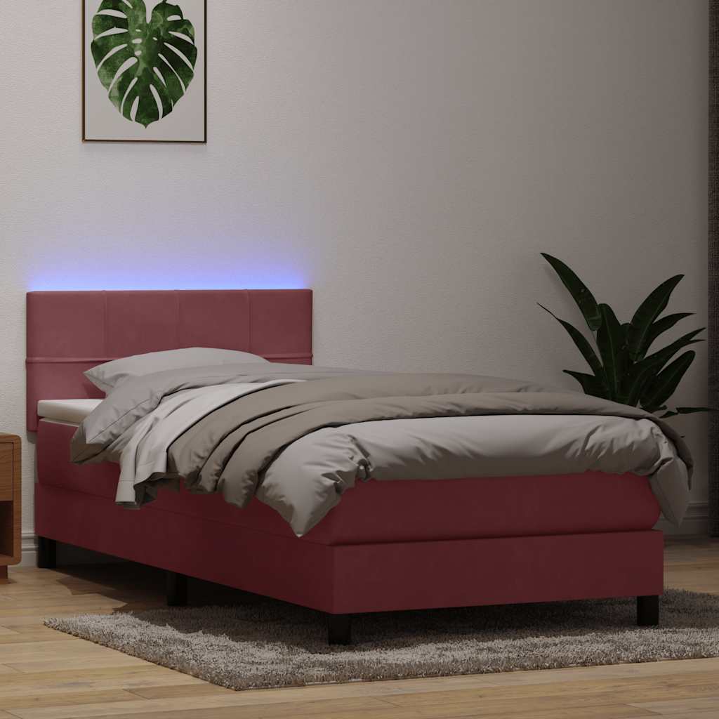Resårsäng Med Madrass Och Led Sammet