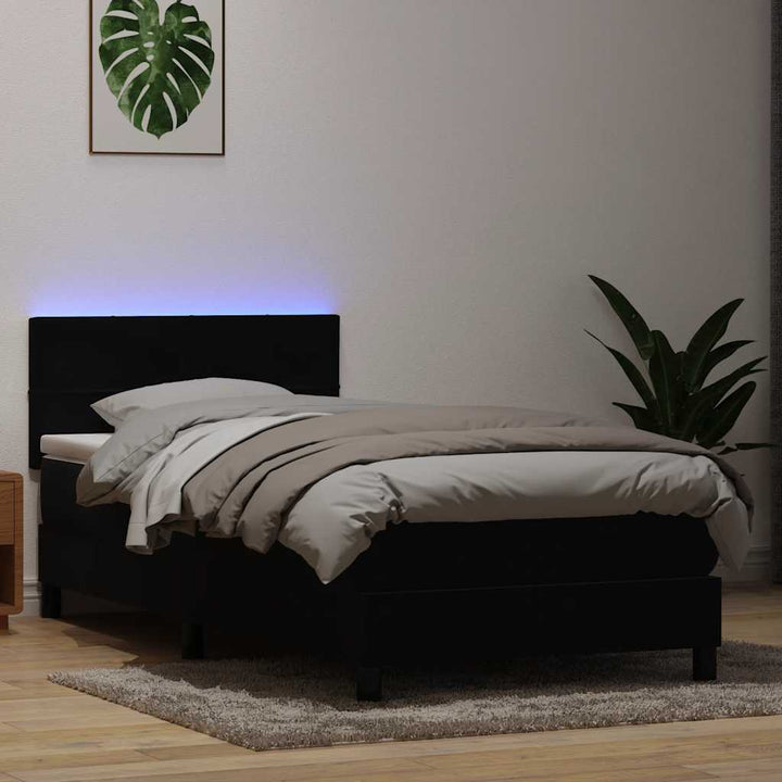 Resårsäng Med Madrass Och Led Sammet