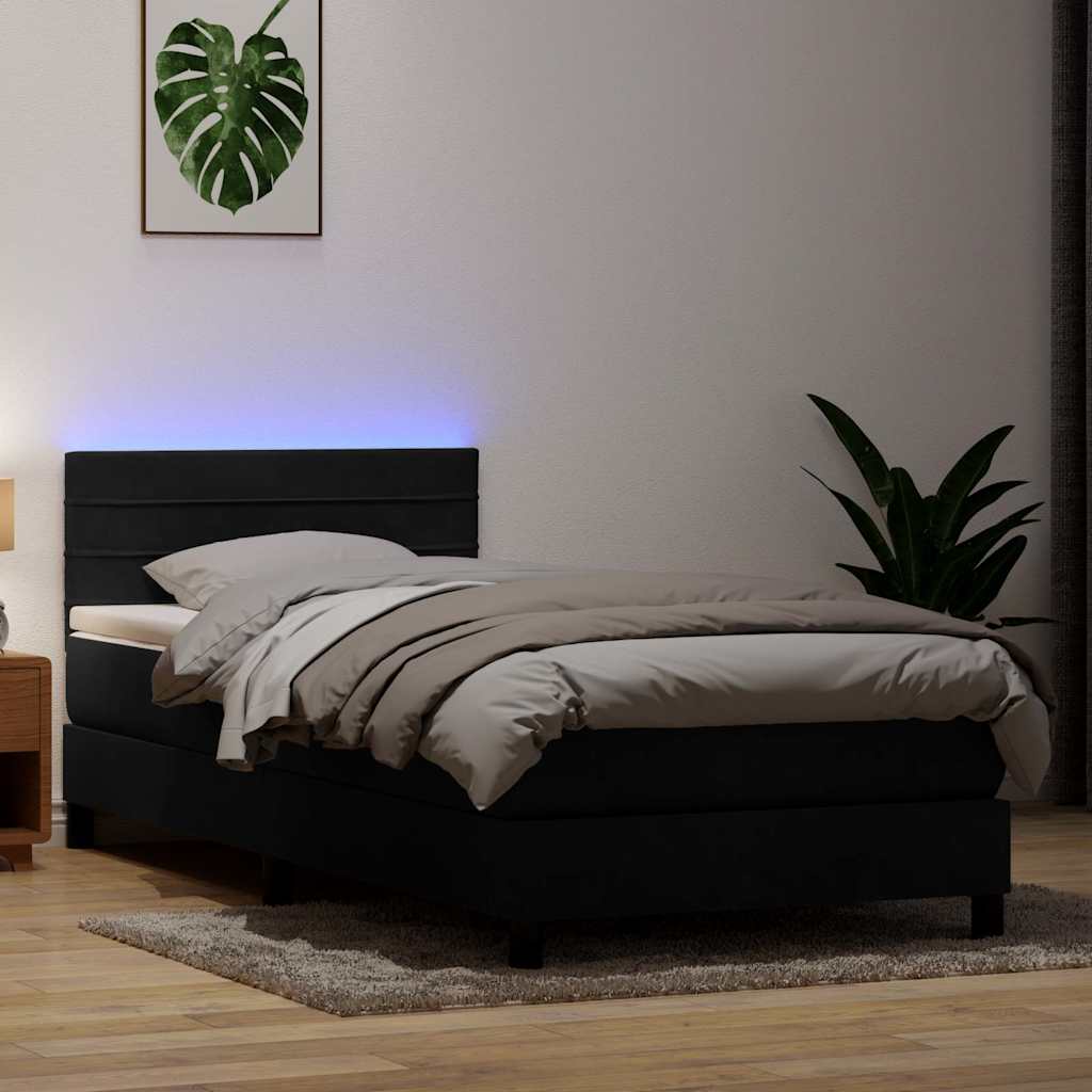 Resårsäng Med Madrass Och Led Sammet