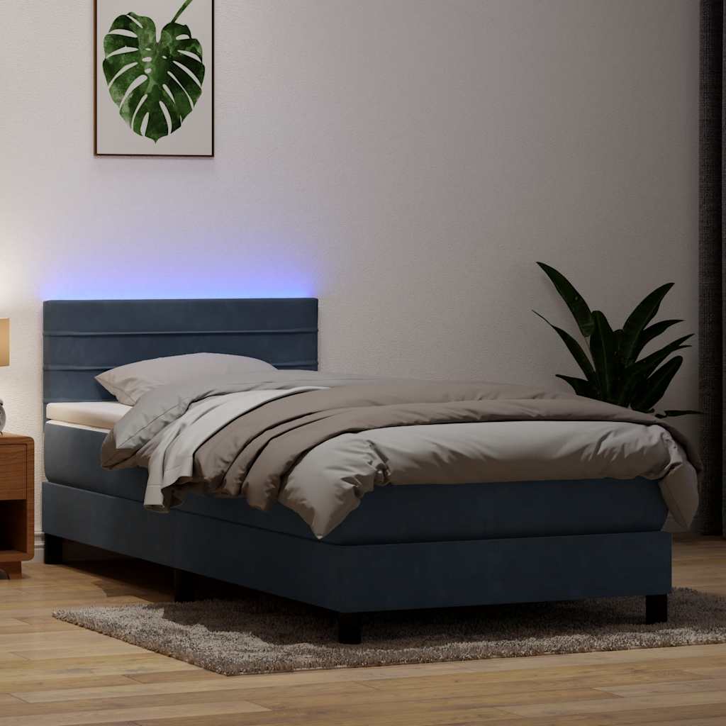 Resårsäng Med Madrass Och Led Sammet