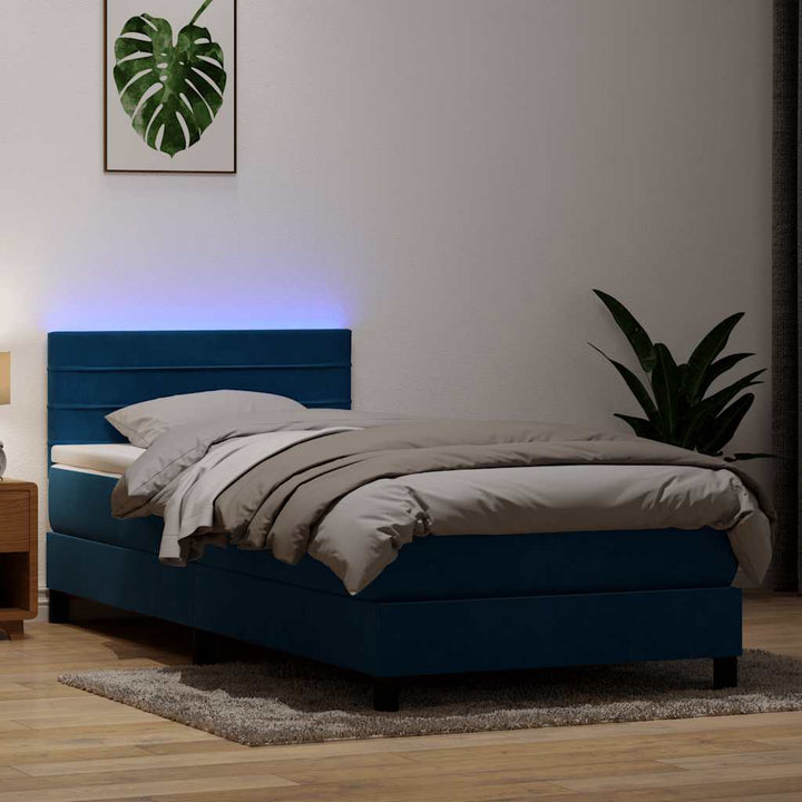 Resårsäng Med Madrass Och Led Sammet