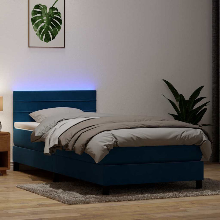 Resårsäng Med Madrass Och Led Sammet