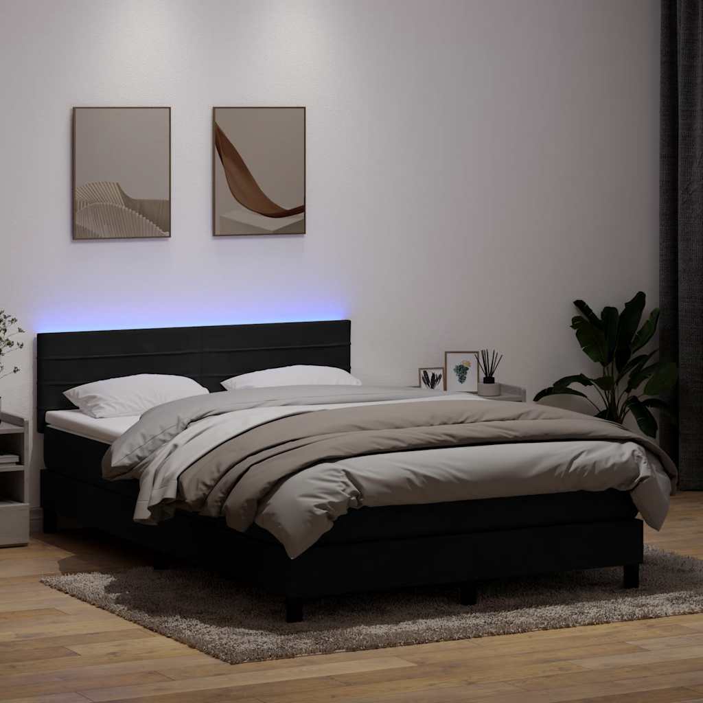 Resårsäng Med Madrass Och Led Sammet