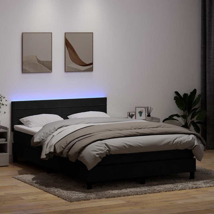 Resårsäng Med Madrass Och Led Sammet