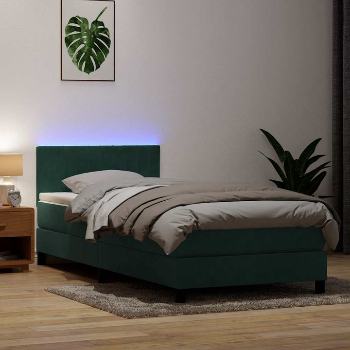 Resårsäng Med Madrass Och Led Sammet