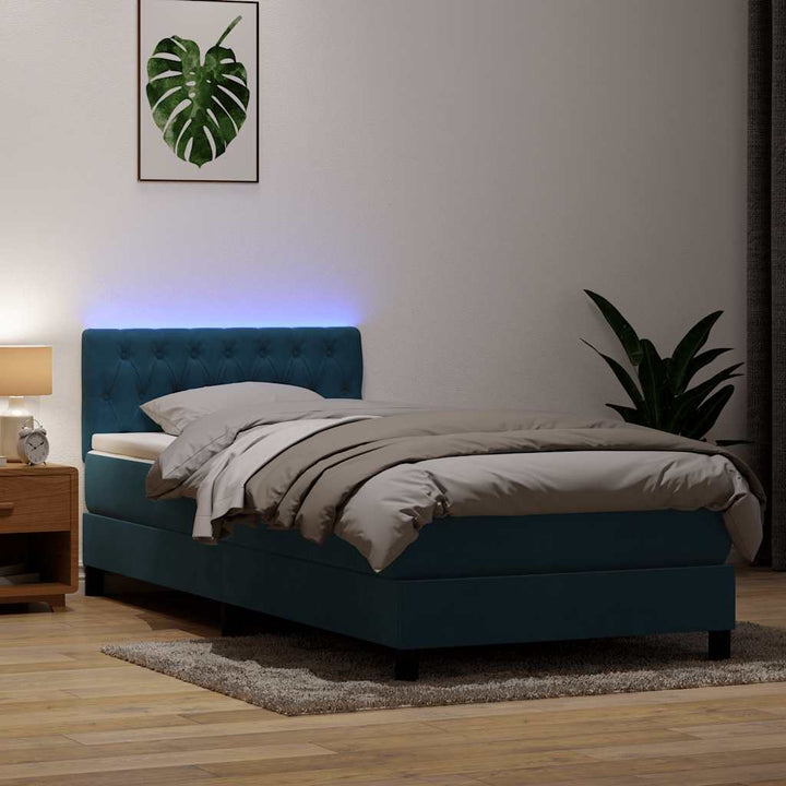 Resårsäng Med Madrass Och Led Sammet