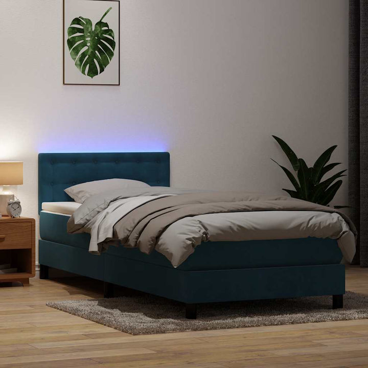 Resårsäng Med Madrass Och Led Sammet
