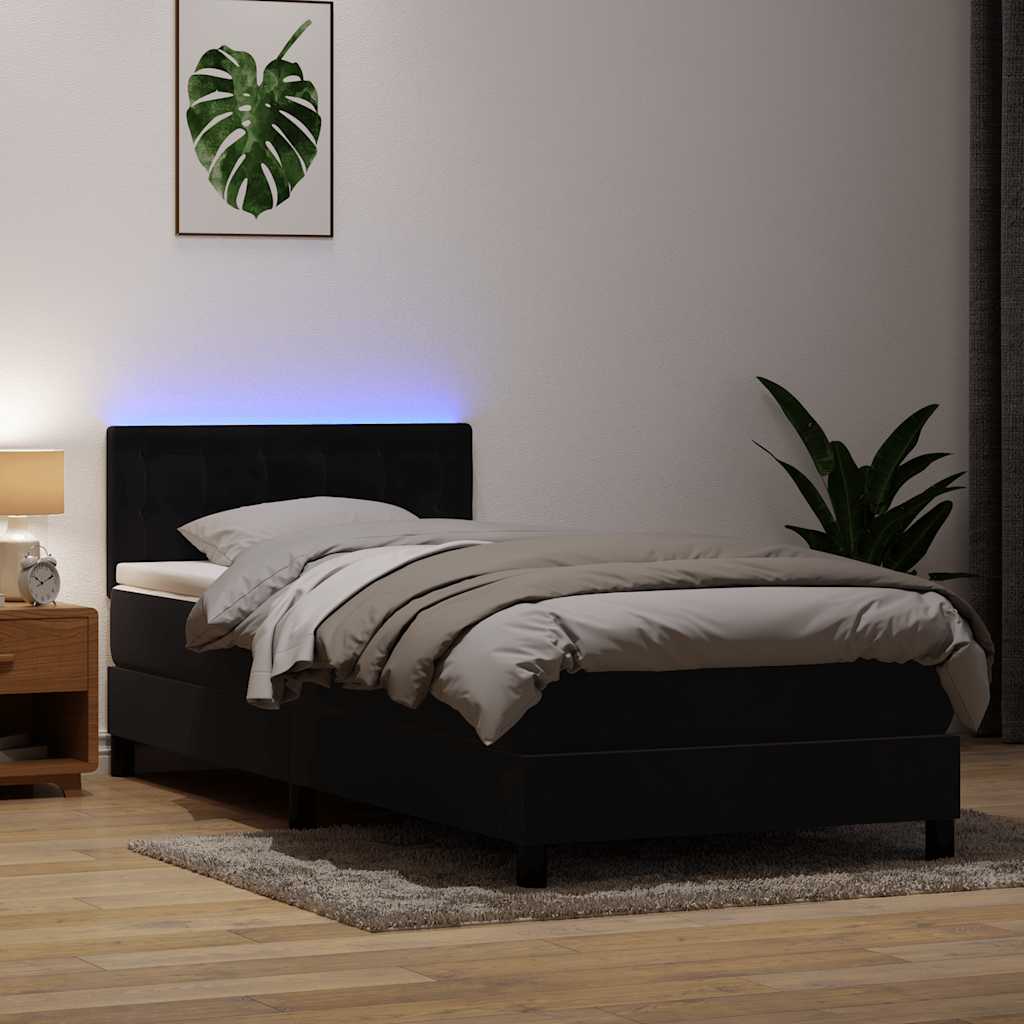 Resårsäng Med Madrass Och Led Sammet