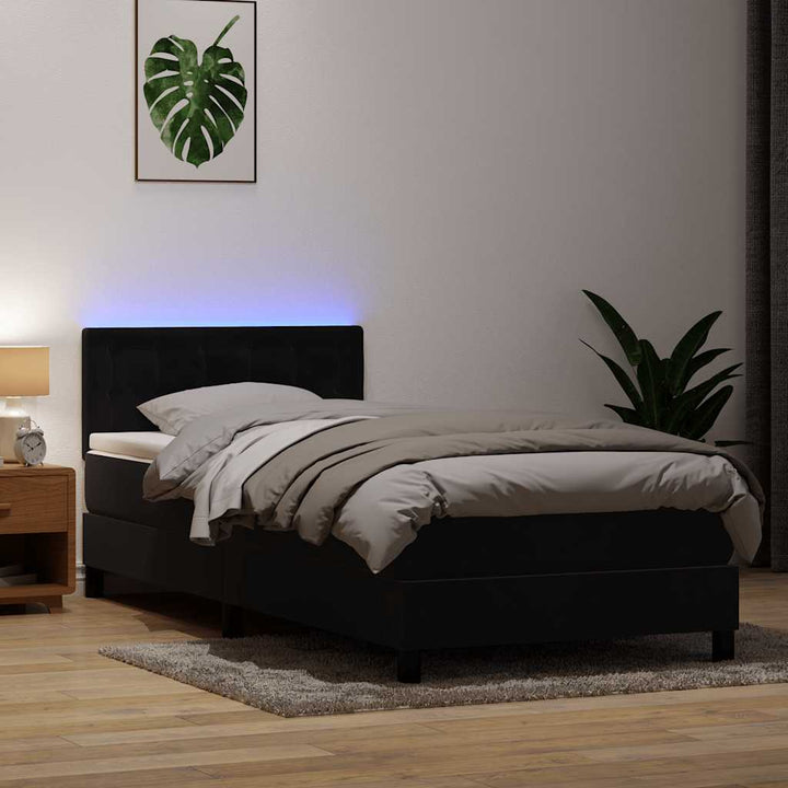 Resårsäng Med Madrass Och Led Sammet