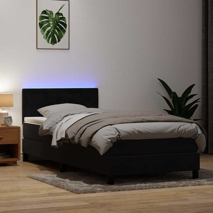 Resårsäng Med Madrass Och Led Sammet