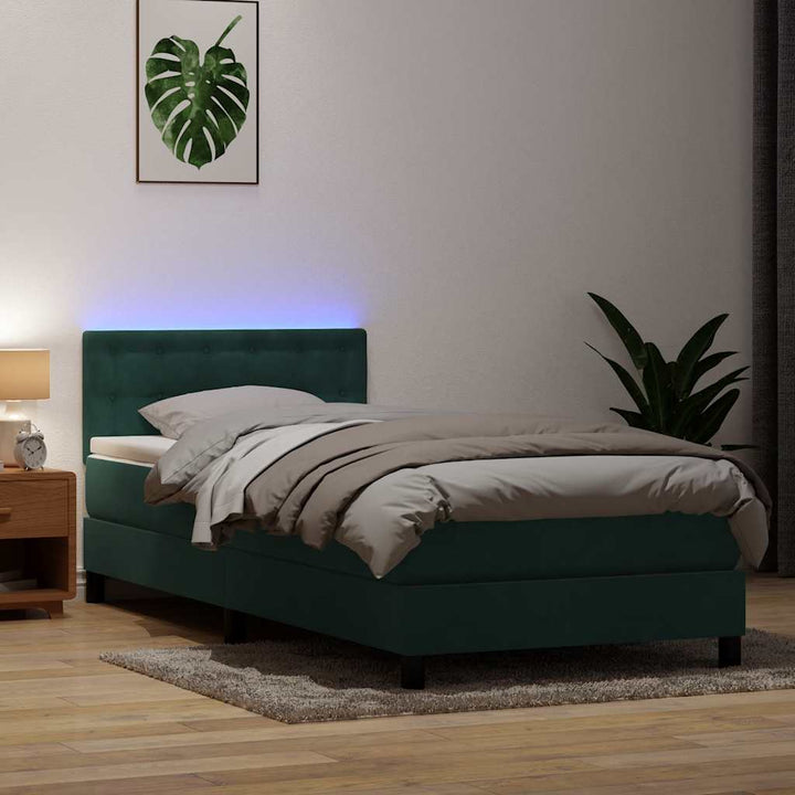 Resårsäng Med Madrass Och Led Sammet