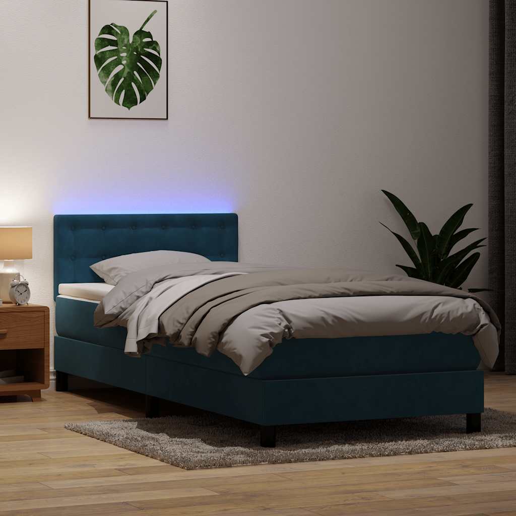 Resårsäng Med Madrass Och Led Sammet