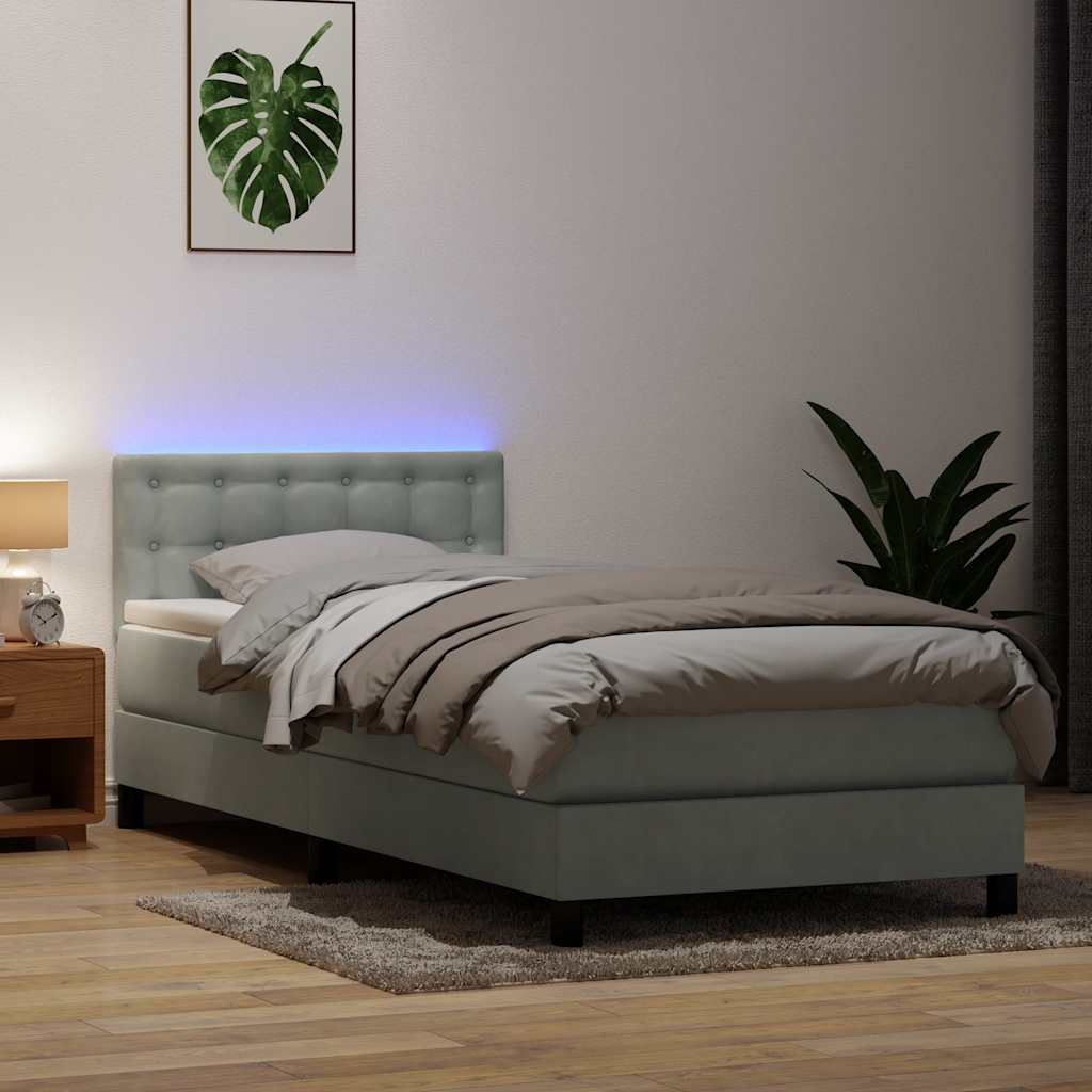 Resårsäng Med Madrass Och Led Sammet