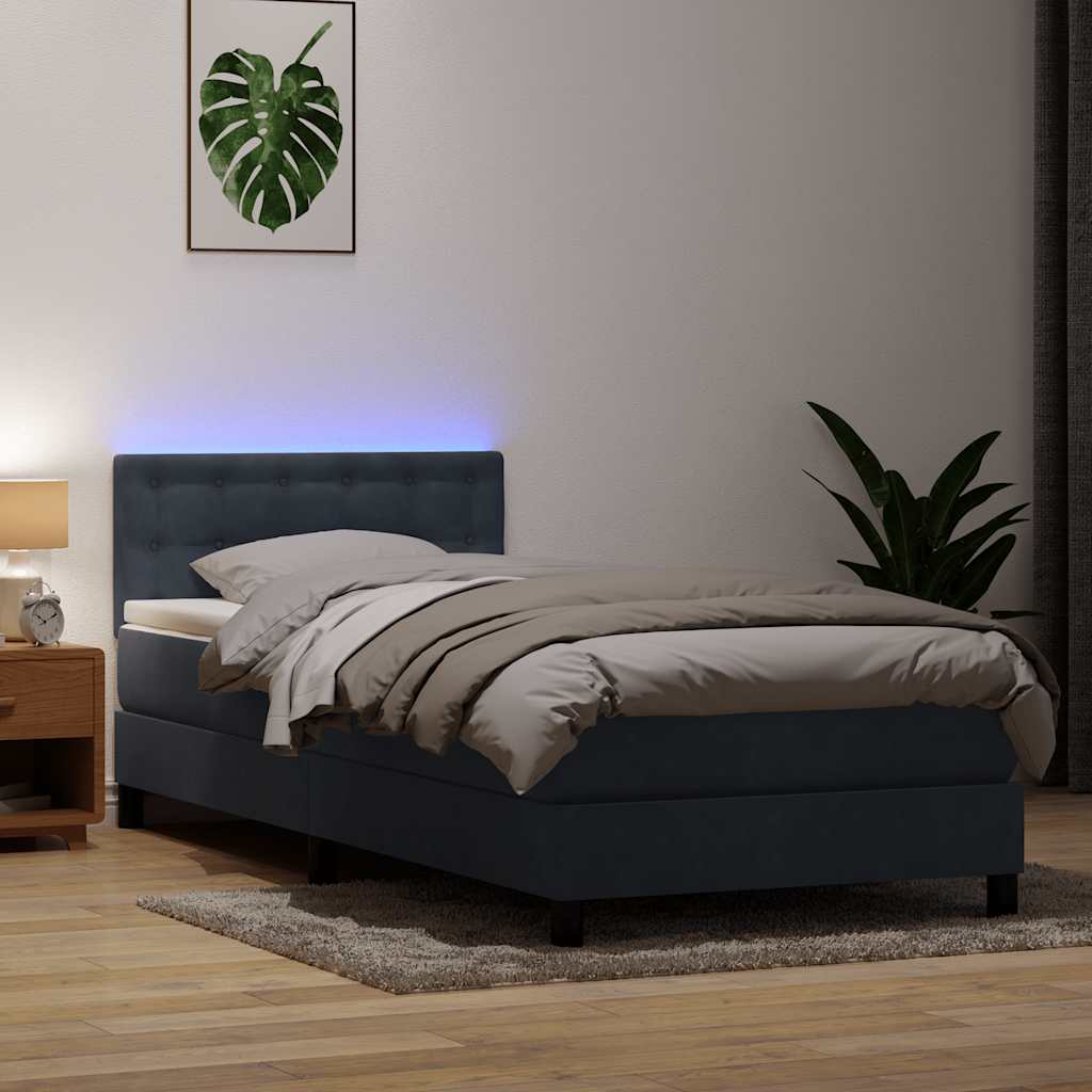 Resårsäng Med Madrass Och Led Sammet