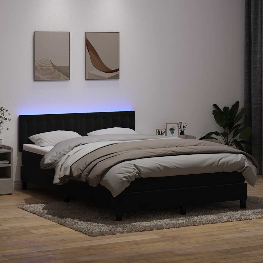 Resårsäng Med Madrass Och Led Sammet