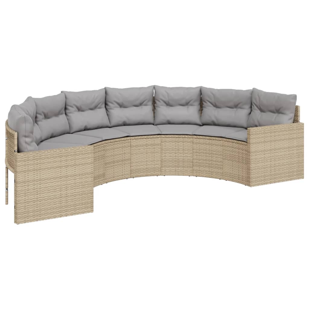 Trädgårdssoffa Med Bord Och Dynor Beige Konstrotting