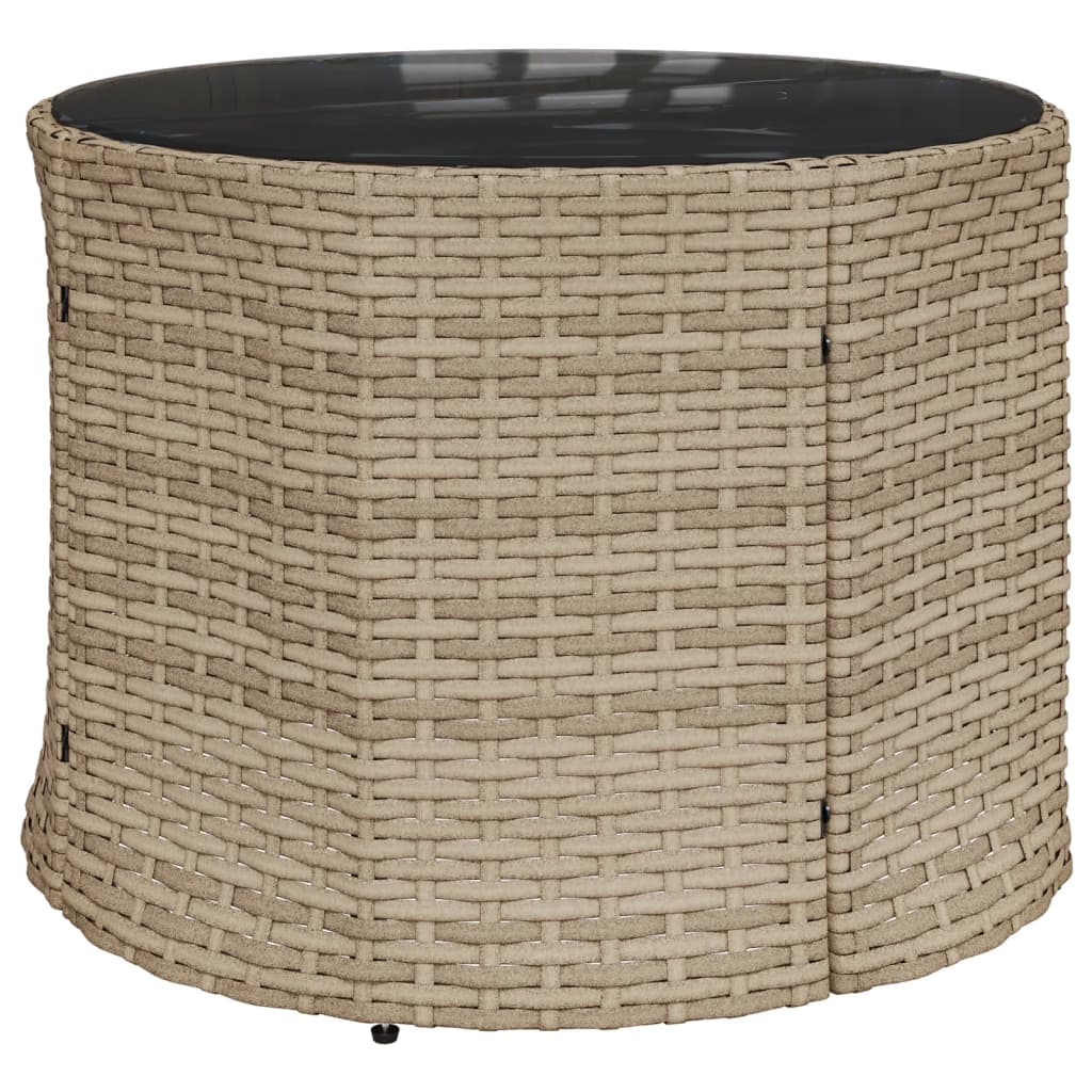 Trädgårdssoffa Med Bord Och Dynor Beige Konstrotting