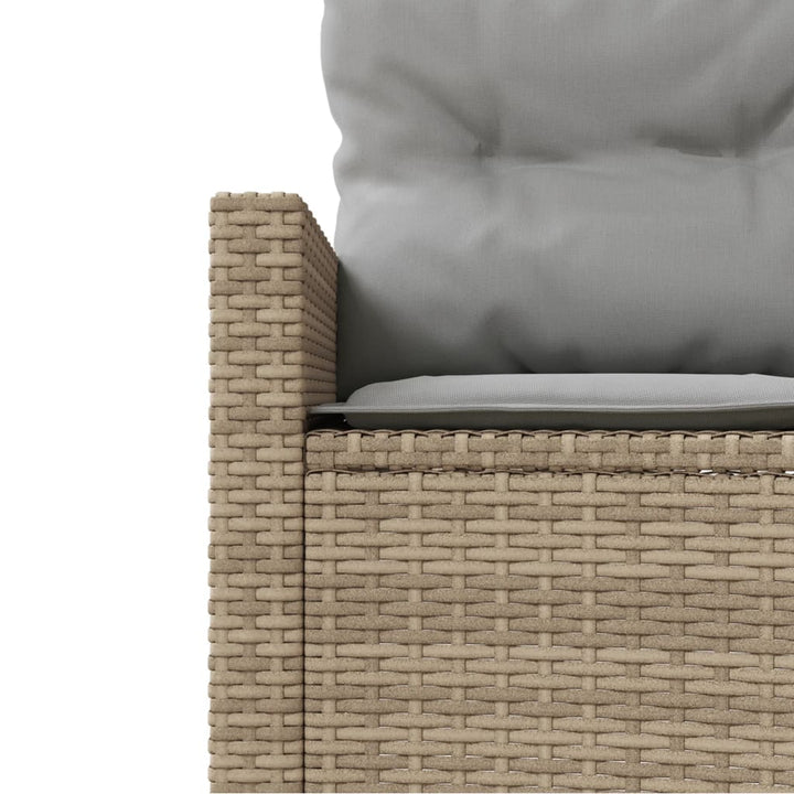 Trädgårdssoffa Med Bord Och Dynor Beige Konstrotting