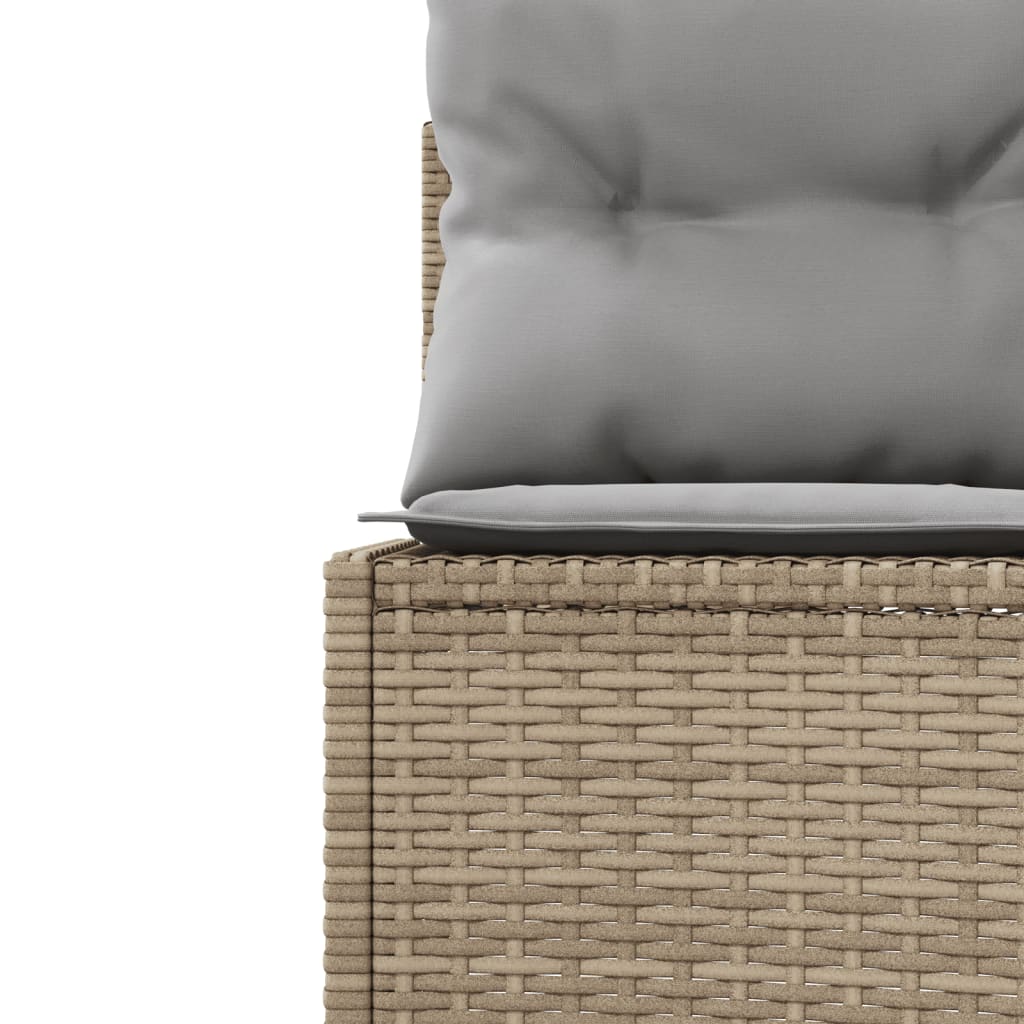 Trädgårdssoffa Med Bord Och Dynor Beige Konstrotting
