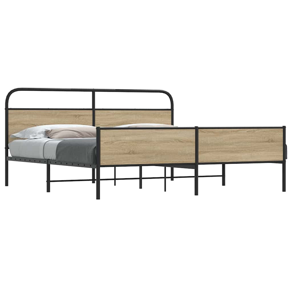 Sängram Utan Madrass Sonoma-Ek Konstruerad Trä