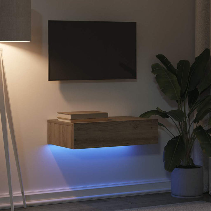 Tv-Bänk Med Led-Belysning 60X35X15,5 Cm