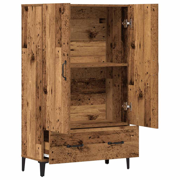 Högskåp Åldrat Trä 70X31X115 Cm Konstruerat Trä