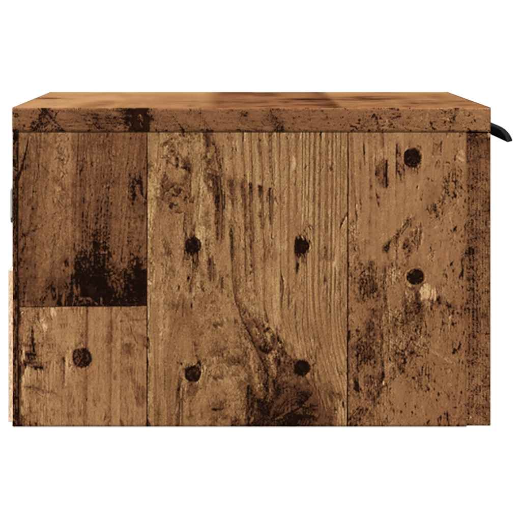 Väggmonterat Sängbord Åldrat Trä 34X30X20 Cm