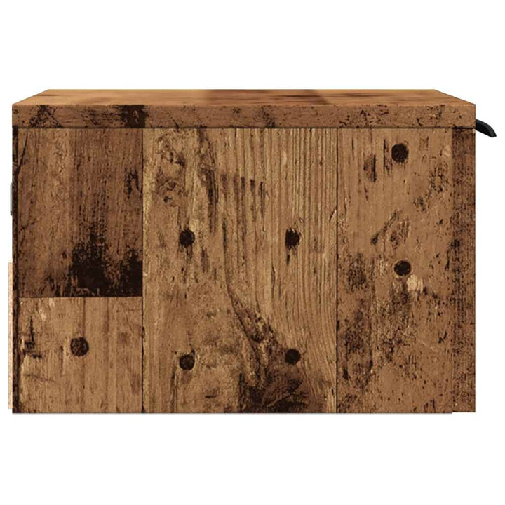 Väggmonterat Sängbord Åldrat Trä 34X30X20 Cm