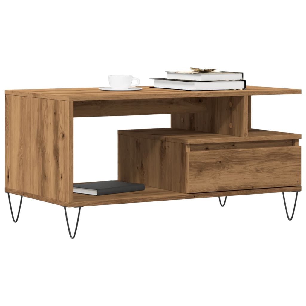 Soffbord Sonoma-Ek 90X49X45 Cm Konstruerat Trä